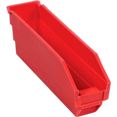 Global Industrial Shelf Storage Bin, Polypropylene, Red, 4 in H, 2-3/4 in W 184836RD